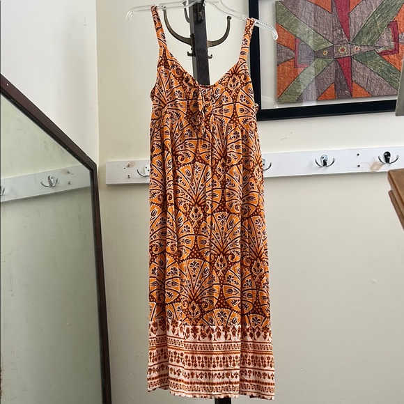 Knox Rose Dresses & Skirts - Knox Rose Wide Strap Sleeveless A-Line Dress Coral Orange Floral XL EUC